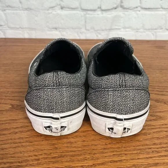 Vans Asher Off the Wall Slip On Shoes Mens 7 or 8.5 Women’s Black White Sneakers - Picture 5 of 9